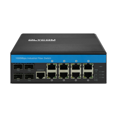 ギガビット管理スイッチ 12ポートイーサネットスイッチ 4SFP+8RJ45 DIN-Rail 双電源入力