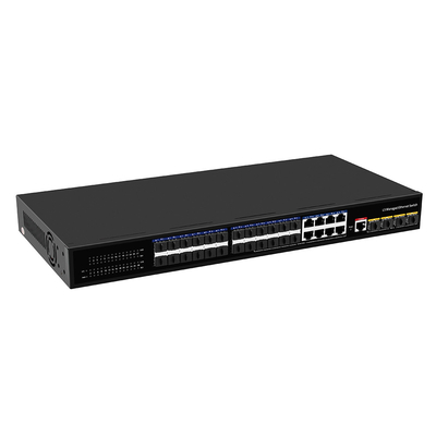 24 ポート 10G ファイバー スイッチ 8 ギガビット コンボ SFP/RJ45 L3 マネージド 1U ラック