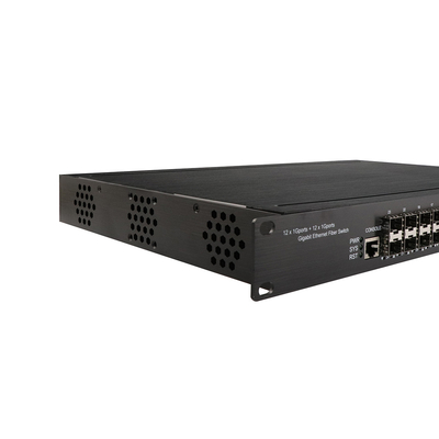 24ポート イーサネット Poe スイッチ 屋外 L2 マネージド スイッチ 12 Sfp+12RJ45 1U ラック上