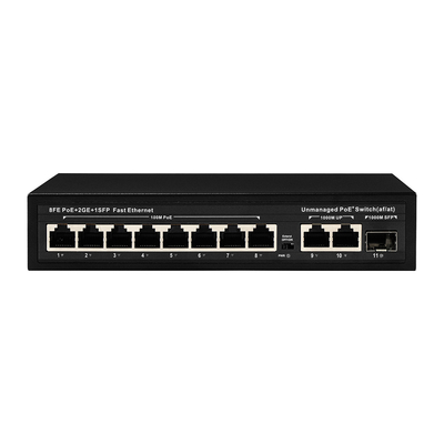 Extended Range 8-Port PoE Switch 10/100M 120W/150Wの消費と250mのカバー