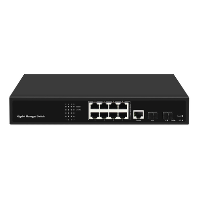 8 ポート ギガビット マネージド ネットワーク スイッチ リアルテック ベース AC 入力 SFP ファイバー アップリンク