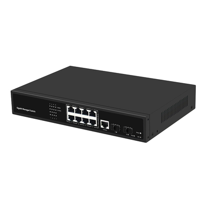 8 ポート ギガビット マネージド ネットワーク スイッチ リアルテック ベース AC 入力 SFP ファイバー アップリンク