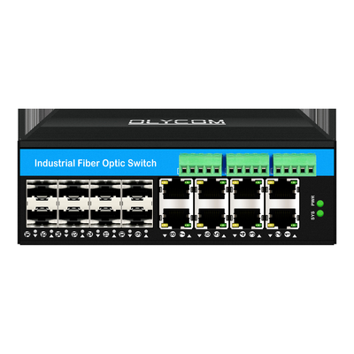 管理 16 ポート ギガビット Poe スイッチ ディンレールネットワーク スイッチ 8RJ45+8SFP 4*RS485+2*CAN BUS