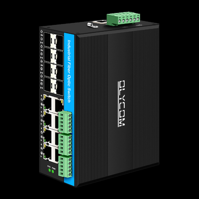 管理 16 ポート ギガビット Poe スイッチ ディンレールネットワーク スイッチ 8RJ45+8SFP 4*RS485+2*CAN BUS