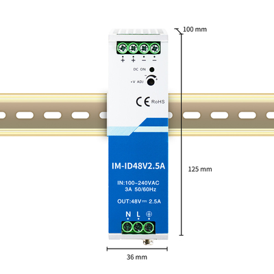 120W産業用電源アダプター 48V 2.5A ディン・レール ワイド AC/DC 入力 CE UL リスト