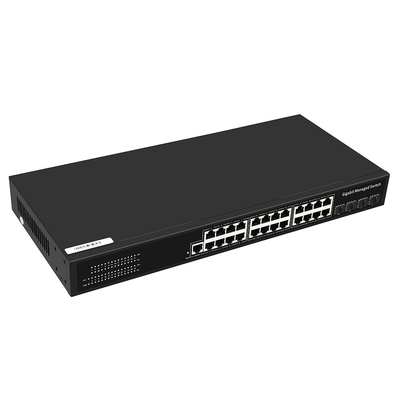 24 ポート ギガビット マネージド スイッチ 1G ファイバー アップリンク レイヤ 2 マネージド 商用グレード