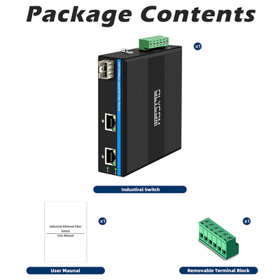 ミニ光ファイバーコンバーター 産業用イーサネットスイッチ ポースイッチ DC48V入力
