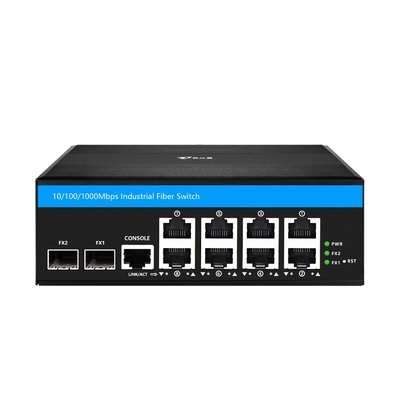8 ポート ギガビット管理ポースイッチ 2SFP+8 RJ45 のインダストリアルイーサネットスイッチ