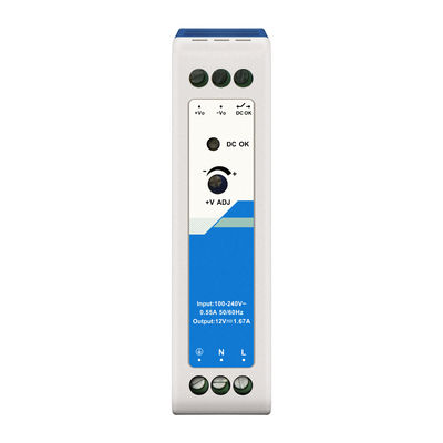 12V Din 電源 20W 1.67A プラスチック AC/DC 入力 CE UL 認証 工業用
