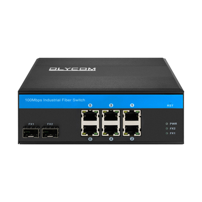 8 ポート 急速 イーサネット 産業ネットワーク スイッチ 無管理 SFP ファイバー ディンレール 搭載 CE