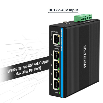 太陽光または電池駆動のPoEスイッチ 4ポート ギガビットネットワーク 双 12V/24V/48VDC 入力 CE