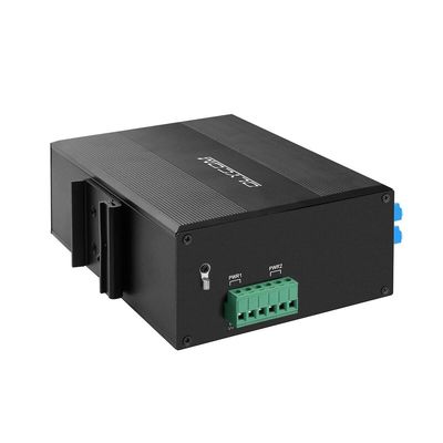 D2*2Bバイパス機能付き産業用マネージドイーサネットスイッチ、SM LCコネクタ、IP40保護等級、光回線保護用