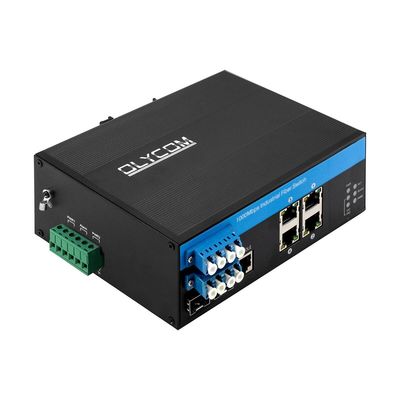 D2*2Bバイパス機能付き産業用マネージドイーサネットスイッチ、SM LCコネクタ、IP40保護等級、光回線保護用