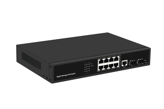 ギガビット8ポートPOEスイッチ 管理されたイーサネットファイバースイッチ 120W AC100-240V 入力
