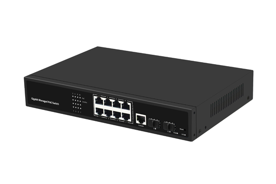ギガビット8ポートPOEスイッチ 管理されたイーサネットファイバースイッチ 120W AC100-240V 入力