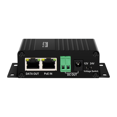 セキュリティカメラ,ワイヤレスAP,アクセス制御システム用の DC12V/24Vの切り替える出力を持つギガビット30W PoEスプリッタ