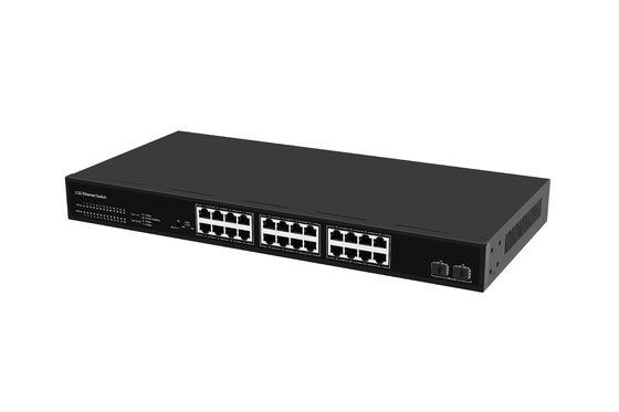 2.5Gイーサネットスイッチ 24ポート 10G光ファイバーイーサネットスイッチ デスクトップ 24*10/100/1000/2500M RJ45ポート+2*10G SFP+ポート