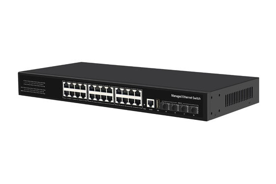 工場価格 10G スイッチ 24 ポート Ethernet ファイバー スイッチ デスクトップ L3 マネージド ネットワーク スイッチ AC100-240V 1U ラック