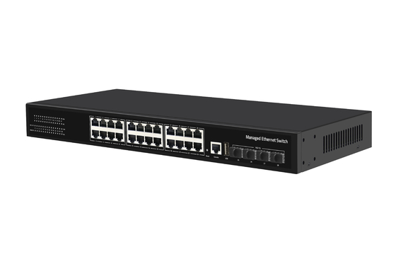 工場価格 10G スイッチ 24 ポート Ethernet ファイバー スイッチ デスクトップ L3 マネージド ネットワーク スイッチ AC100-240V 1U ラック