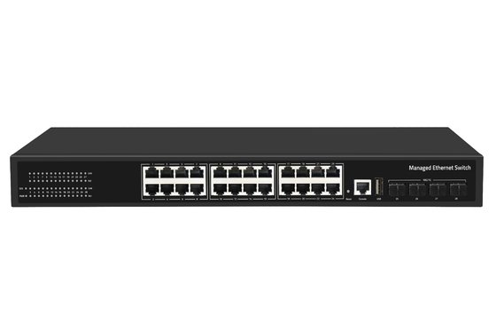 工場価格 10G スイッチ 24 ポート Ethernet ファイバー スイッチ デスクトップ L3 マネージド ネットワーク スイッチ AC100-240V 1U ラック