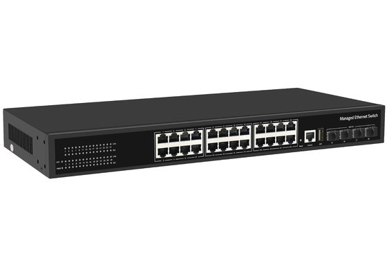 工場価格 10G スイッチ 24 ポート Ethernet ファイバー スイッチ デスクトップ L3 マネージド ネットワーク スイッチ AC100-240V 1U ラック