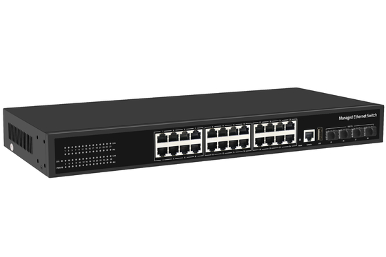 工場価格 10G スイッチ 24 ポート Ethernet ファイバー スイッチ デスクトップ L3 マネージド ネットワーク スイッチ AC100-240V 1U ラック