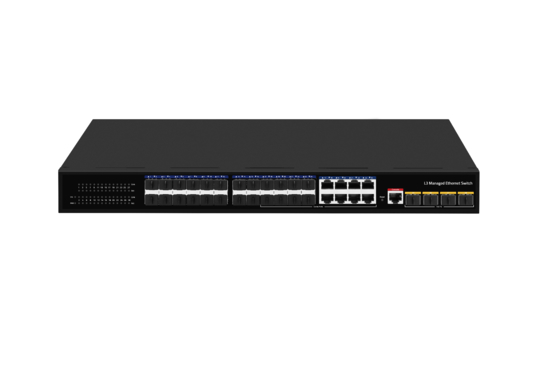 デスクトップ 10G イーサネット スイッチ L3 マネージド 光ファイバー スイッチ 24*1.25G RJ45 ポート+4*10G SFP+ ファイバー ポート