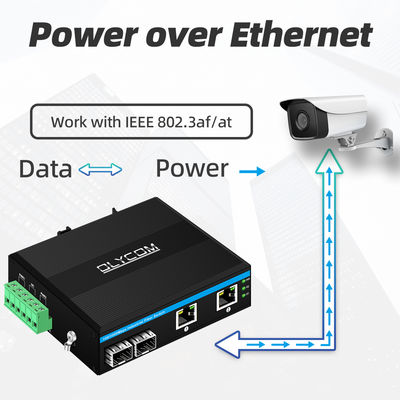 産業用POEスイッチ 2 SFP + 2 RJ45 ポート 6KV電圧過剰保護とDC48V電源入力