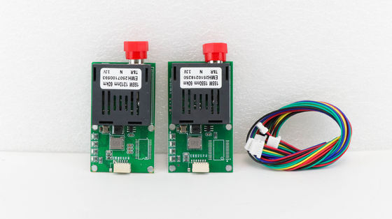 80km光ファイバードローンモジュールUAV光トランシーバー、1チャンネルアナログビデオおよび1チャンネルTTLデータ付き、DC 5.5-26V UAVプラットフォーム用