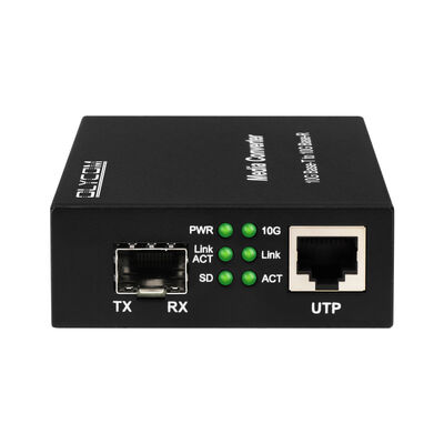 10G SFP+ アンマネージド光ファイバーメディアコンバーター DIPスイッチ付き データセンターおよびLANバックボーン用光ファイバーコンバーター