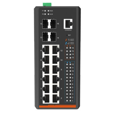 産業用L3マネージドTSNイーサネットスイッチ 16ポート 10G光ファイバーアップリンク IEEE 1588v2 DINレール