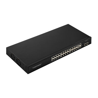24 ポート ギガビット PoE スイッチ 2 SFP/RJ45 Uplinks 300W 無管理 220V 入力 CE