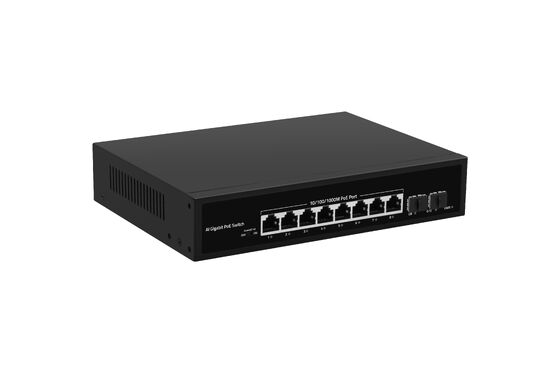8 Port Gigabit PoE Switch SFP Uplink AC Powered Unmanaged 120W Budget Fanless