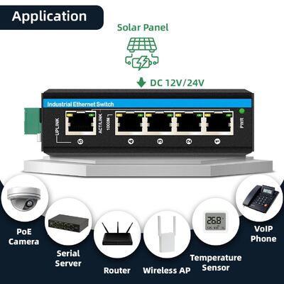 Industrial Solar PoE Switch DC12-48V 240W Web Managed Network Switch for Cctv Systems

