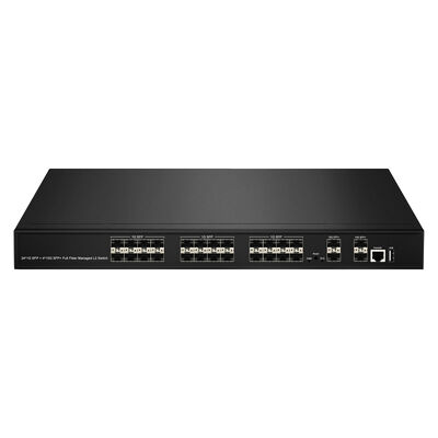 データセンター ISP ネットワーク用 SNMP VLAN QoS を備えた 28 ポート 10G SFP+ マネージド ファイバ スイッチ L2/L3 アグリゲーション スイッチ