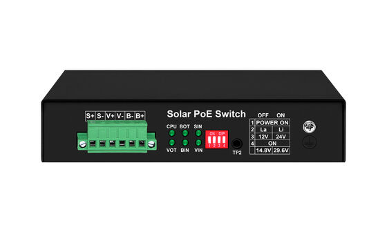 ギガビット PoE スイッチ MPPT 太陽電荷コントローラ SFP 光ファイバー DC12V/DC24V/DC48V 入力