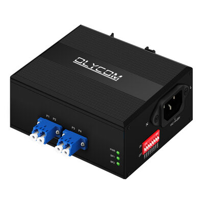 DIP スマート遅延機能のAC/DCインプットDINレールを持つ二重電源ファイバーバイパススイッチモジュール