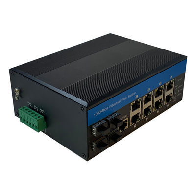 8 ポート 産業 管理 PoE スイッチ 2.5G ファイバー ディンレール 240W サポート PoE 管理