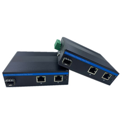 産業用管理されていないPOEスイッチ 2ポート ギガビットSFPファイバーネットワーク IP40扇風機のないDINレール