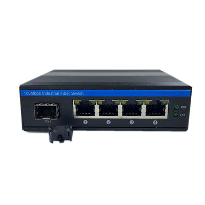 工業用POEスイッチ 1つのSFPポートと4つのRJ45ポートでDINレール設置