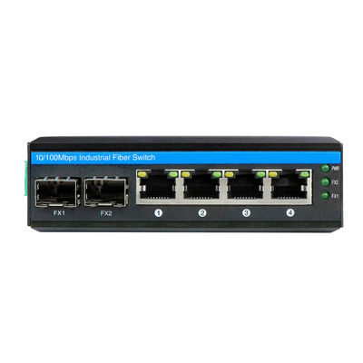 2つのSFPポートと4つのUTPを備えた産業用管理されていないPOEスイッチ