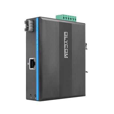 産業用PoEメディアコンバーター 15.4W 30W 無管理の高速イーサネット DIN Rail CE ミニサイズ