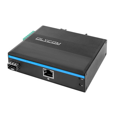 産業用PoEメディアコンバーター 15.4W 30W 無管理の高速イーサネット DIN Rail CE ミニサイズ