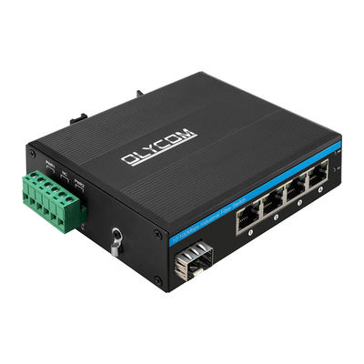 工業用POEスイッチ 1つのSFPポートと4つのRJ45ポートでDINレール設置