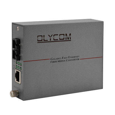 30W PoE メディアコンバータ ギガビット 光ファイバー イーサネット ラック マウント デュプレックス SC ポート AC 入力