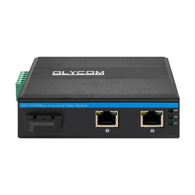 POE SCコネクタ 2 つのRJ45ポートのネットワークスイッチを持つ二重繊維産業スイッチハブ