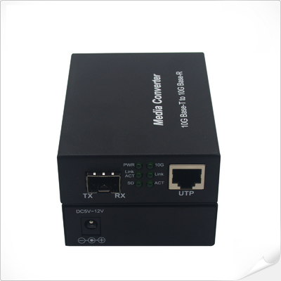 1000M 2.5G 5G 10G RJ45 SFP+ メディアコンバータ 12VDC オートセンサー速度 無管理