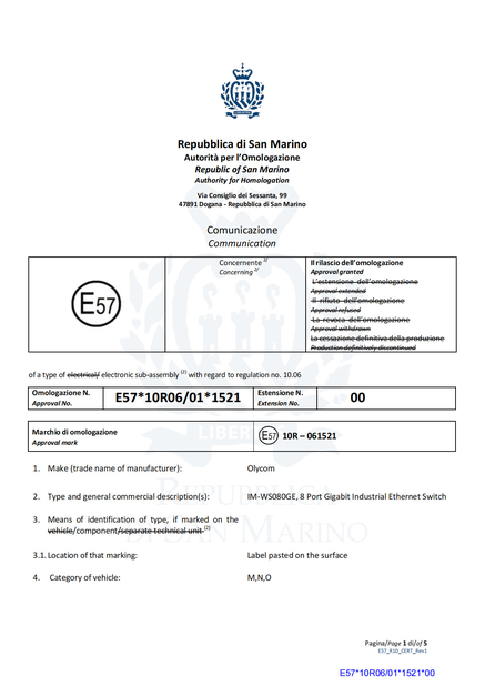 中国 Shenzhen Olycom Technology Co., Ltd. 認証
